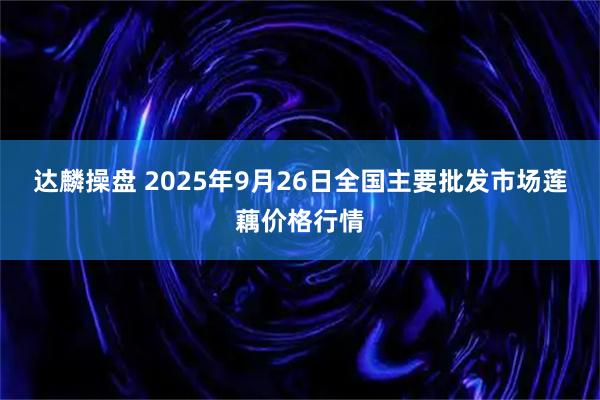 达麟操盘 2025年9月26日全国主要批发市场莲藕价格行情