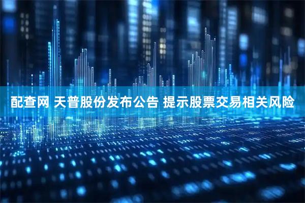 配查网 天普股份发布公告 提示股票交易相关风险